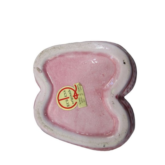 Vintage Reubens Pink Baby Bootie Planter Blue Laces Ribbons Floral Accent Tiawan - Picture 9 of 10